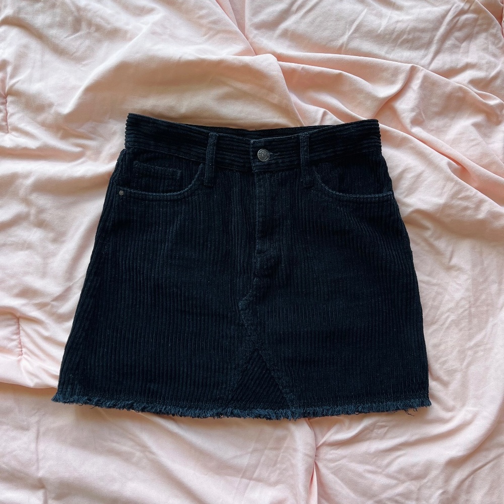 girls black corduroy skirt